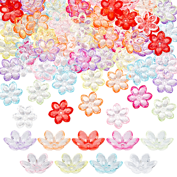 135шт 9 цвета прозрачные акриловые колпачки для бусин, бусины из цветка лотоса