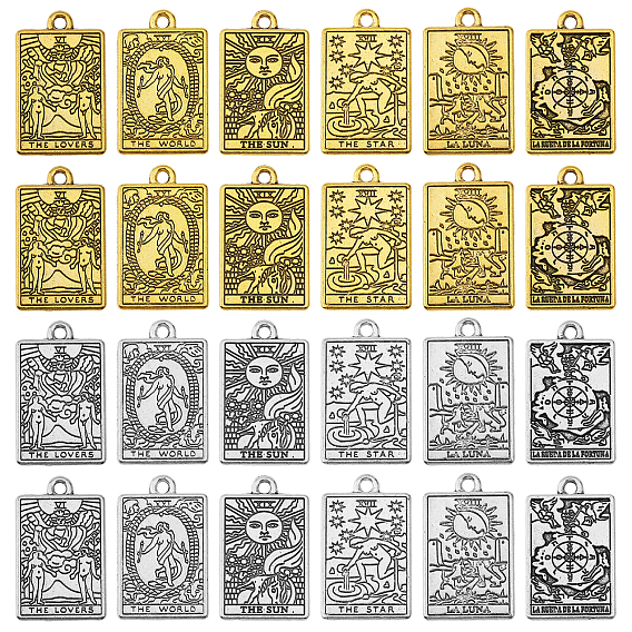 24шт 12 стили подвески из сплава с гальванопокрытием, Таро прелести