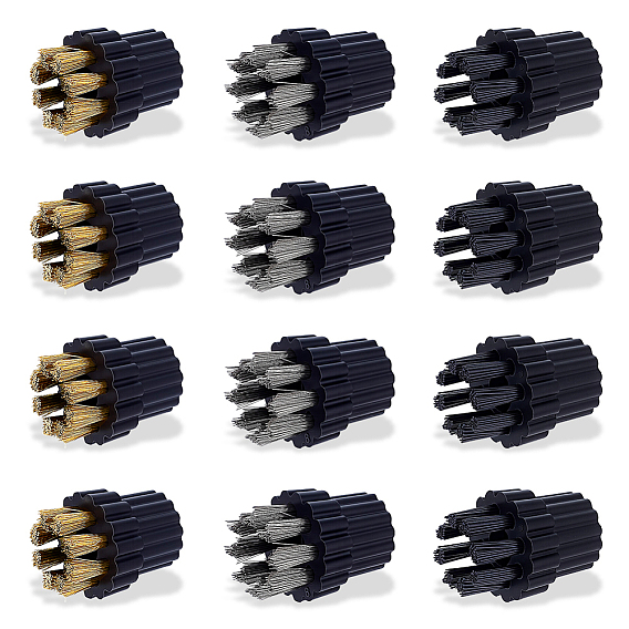 12Pcs 3 Styles Plastic Steam Mop Cleaning Brush Head