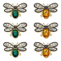 6 шт. 2 цвета пчелы сплава стразы броши на лацкан для рюкзака одежды