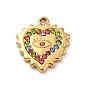 304 подвески из нержавеющей стали, со стразами, ионное покрытие (ip), реальный 14 k позолоченный, сердце