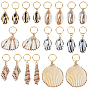 20 pièces 10 styles perles dreadlocks, forme coquille, clips de décoration de pendentifs de cheveux de tressage, avec des anneaux de saut de fer