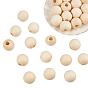 Незавершенные бусы из натурального дерева, круглые