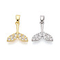 Латунные микропаве прозрачные кубические циркониевые подвески, прелести рыбий хвост