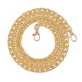 Aluminium Bag Strap, with Alloy Clasps, Textured, for Bag Straps Replacement Accessories