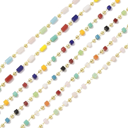 Цепочка из латуни и стекла, с катушкой, долговечный, без кадмия и без свинца, пайки, реальный 18 k позолоченный