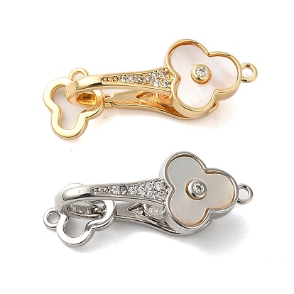 Латунное микропейв, прозрачный кубический цирконий, складные застежки, без кадмия, без никеля и без свинца, с оболочкой, цветок