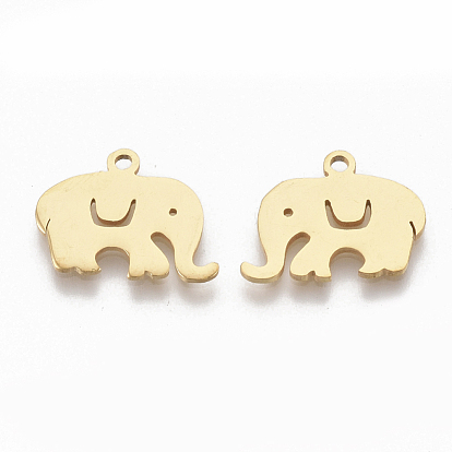 201 Stainless Steel Charms, Elephant