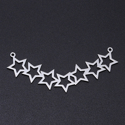 201 Stainless Steel Laser Cut Pendants, Hollow Star
