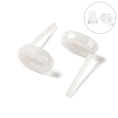 Hypoallergenic Bioceramics Zirconia Ceramic Stud Earrings, Number, No Fading and Nickel Free