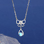 Constellation Rhinestone Pendant Necklace, Platinum Brass Star Necklace