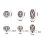 NBEADS Tibetan Style Alloy Beads, Virgin Mary, Flat Round with Saint Benedict, Oval with Saint Benedict