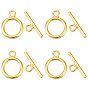925 Sterling Silver Toggle Clasps, with S925 Stamp, Round Ring & Bar, with Suede Fabric Silver Polishing Cloth