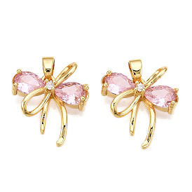 Латунные микро проложить кубического циркония подвески, без кадмия и без свинца, бантом прелести