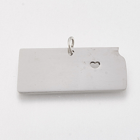 201 Stainless Steel Pendants, Map of Kansas
