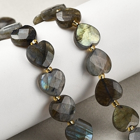 Природные лабрадорита бисер нитей, граненое сердце любви, с бисером