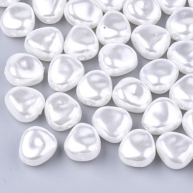 Eco-Friendly ABS Plastic Imitation Pearl Beads, High Luster, Drop