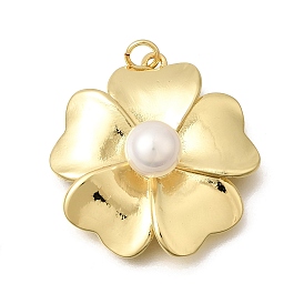 Подвески из латуни и АБС-пластика с имитацией жемчуга, , долговечный, без кадмия и без свинца