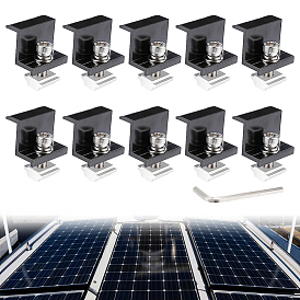 10Pcs Aluminum Alloy Solar Panel End Clamps Brackets for RV Rooftop Caravans