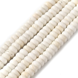 Natural Howlite Beads Strands, Rondelle