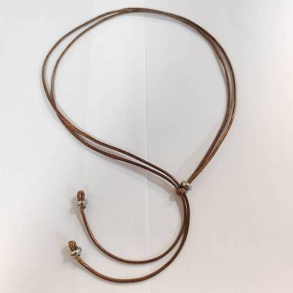 Fabrication de collier coulissant en cordon de polyester ciré, avec 202 billes en acier inoxydable
