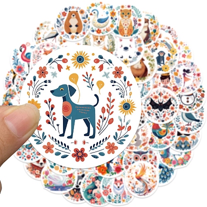 PVC Animal Theme Sticker Labels, Self-adhesion, for Suitcase, Skateboard, Refrigerator, Helmet, Mobile Phone Shell