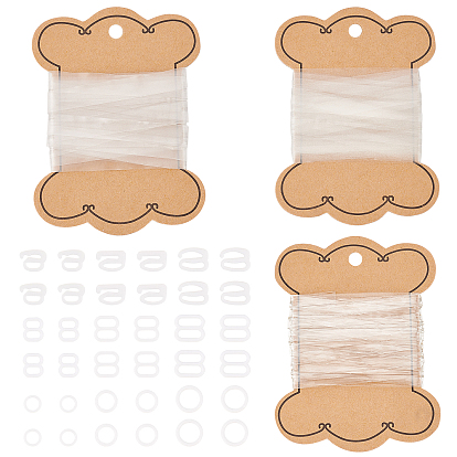 Bra Accessories Kit, including 15M Transparent Elastic Shoulder Strap, with 216Pcs Plastic Underwear Strap Adjustment Buckles, Bra Slider Hoop
