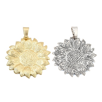 Alloy Big Pendants, Sunflower Charms