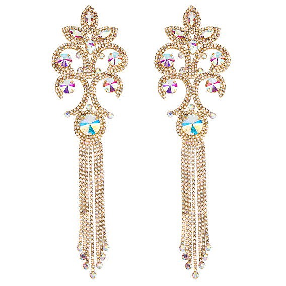 2 шт. украшения для одежды из стразов, С выводами из меди и железа, цветок