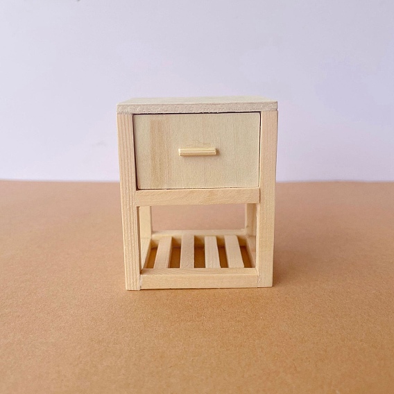 Миниатюрная деревянная тумбочка, аксессуары для кукольного домика с микро-ландшафтом, притворяясь опорными украшениями