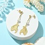 201 Stainless Steel Filigree Goldfish Dangle Stud Earrings, with 304 Stainless Steel Pins