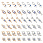 48Pcs 12 Style Alloy Links Connectors, with Crystal Rhinestone and Blue Enamel, Evil Eye