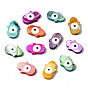 Natural Freshwater Shell Beads, with Enamel, Dyed, Hamsa Hand/Hand of Miriam and Evil Eye