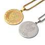Плоские круглые ожерелья-подвески из нержавеющей стали с медалью Святого Михаила для женщин и мужчин