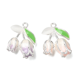 Colgantes de latón, encantos de la flor, Platino