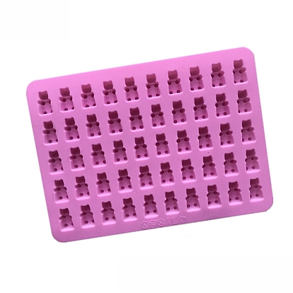 50-Cavity Food Grade Silicone Bear Wax Melt Molds, For DIY Wax Seal Beads Craft Making, Rectangle