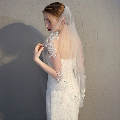 Фаты из полиэфирной сетки, украшения для свадебной вечеринки для женщин, с расческой для волос