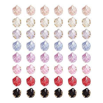 160шт 8 стили подвески из непрозрачной смолы горячего тиснения, подвески из цветочных лепестков, имитация раковины и жемчуга