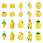 30Pcs 10 Styles Fruit/Vegatable Theme Opaque Resin Pendants, with Platinum Tone Loop, Mixed Shapes