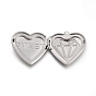 Valentine's Day 304 Stainless Steel Locket Pendants, Photo Frame Charms for Necklaces, Heart with TE AMO