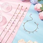 304 Stainless Steel Link Chain Anklets, with Synthetic Moonstone for Women