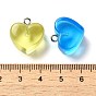 10Pcs Transparent Resin Imitation Jelly Pendants, Heart Charms with Platinum Plated Iron Loops, Valentine's Day