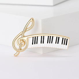 Alloy Brooches, Enamel Pins, for Backpack Cloth, Music Note