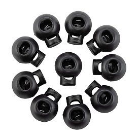 1-Hole Dyed Iron Spring Loaded Eco-Friendly Plastic Round Buckle Cord Toggle Lock Beans Stoppers for Sportwear Luggage Backpack Straps, Survival Bracelet Clasps