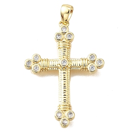 Латунные микропаве прозрачные подвески с фианитом, крест прелести, без свинца и без кадмия, стойки покрытие, долговечный
