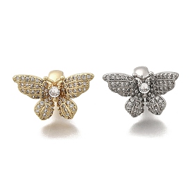 Латунь микропаве прозрачный кубический цирконий европейский бисер, бусины с большим отверстием, бабочка