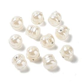 Abs perles en plastique, de couleur plaquée ab , avec strass, cat