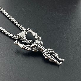 Стильные мужские подвески-ожерелья унисекс из нержавеющей стали для мускулистых мужчин
