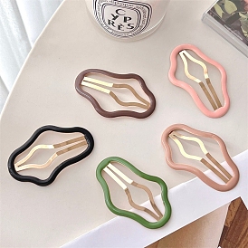 Cloud Shape Iron Alloy Snap Hair Clips, Enamel Style Hair Accessories for Girls