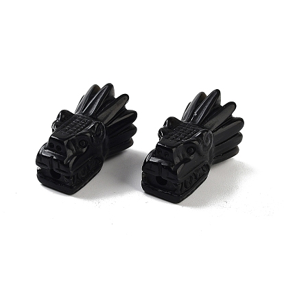 Природные обсидиана бусы, голова дракона